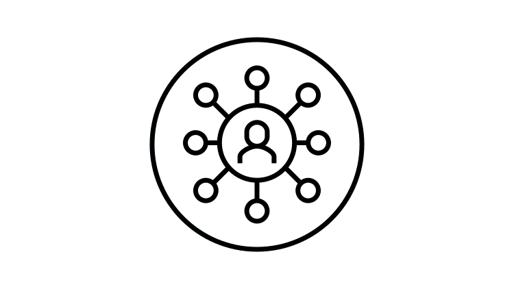 Icon of a visualization of a personal network